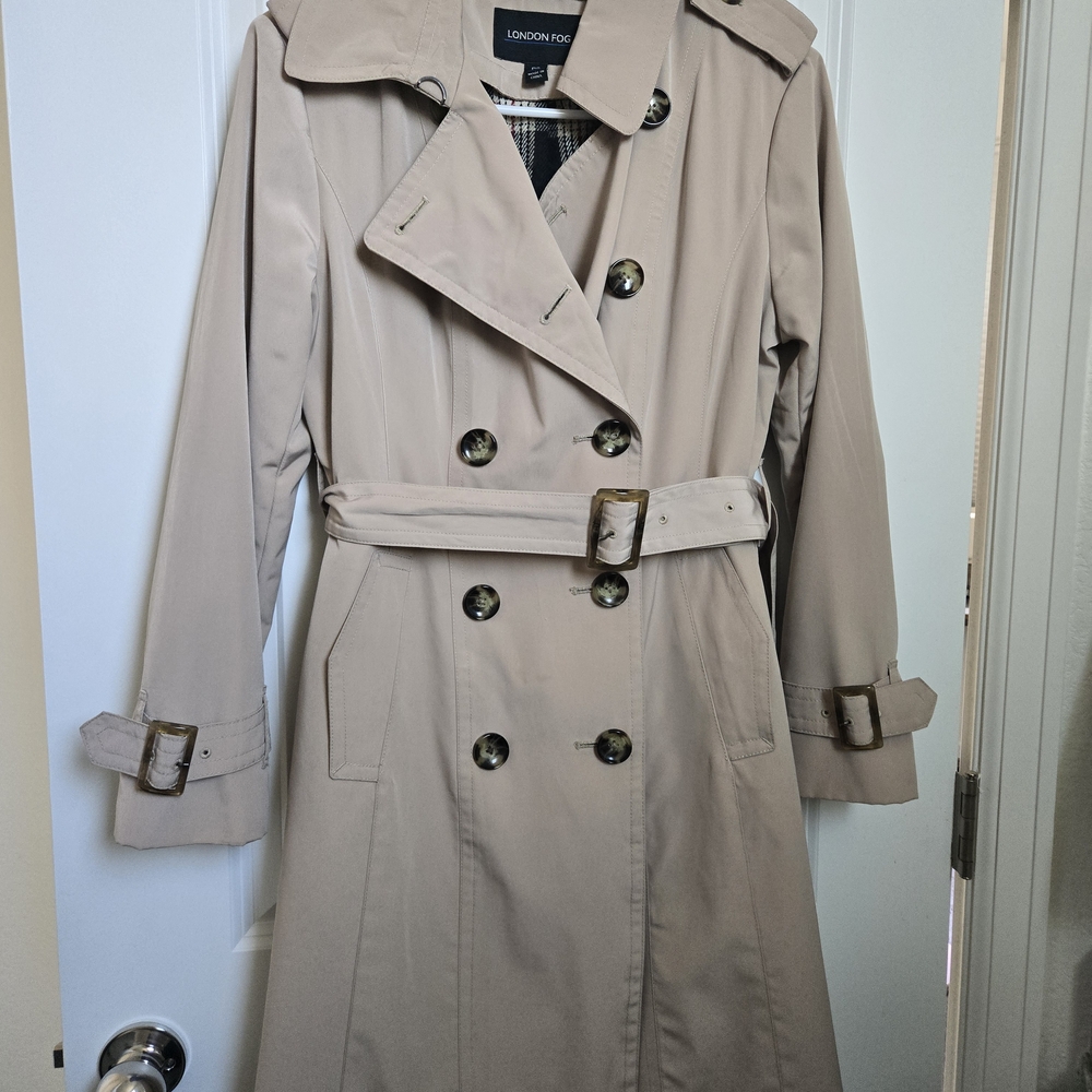 London Fog Women's Tan Convertible Trench Coat